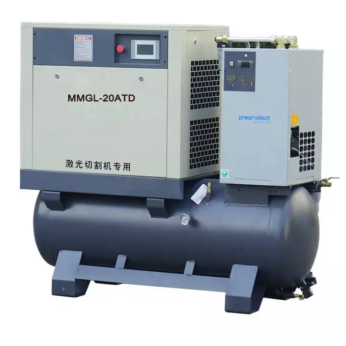 Compressore d'aria a vite VSD con motore PM combinato a taglio laser